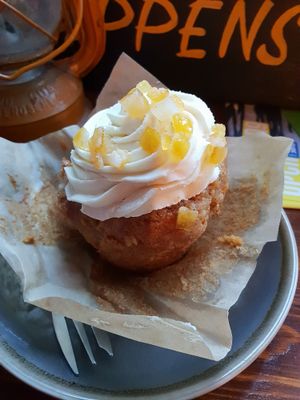 Carrot cake muffin cupcake thing yum yum at The Waiting Room in South East London