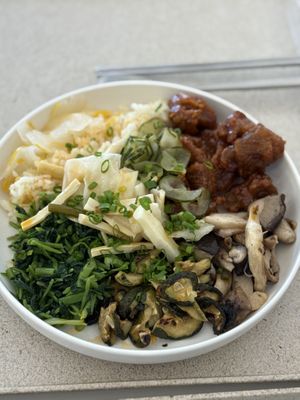 I made my own with corn rice & wemeet (their own meat alternative product) sweet sour fried chicken.   at epikore - 에피코어 in Seoul