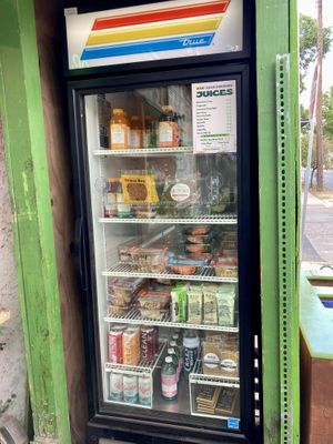 Grab-n-go fridge  at JuiceLand - Cesar Chavez in Austin
