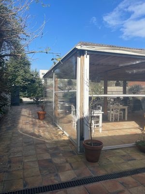 Outdoor garden and mid season tent  at Hibiscus in Braga