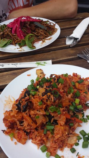 Kimchi with rice
 at Baszta in Wroclaw
