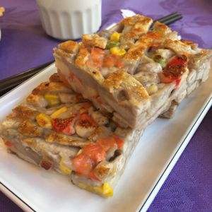 Taro cakes at Bodhisattva - Mong Kok in Kowloon