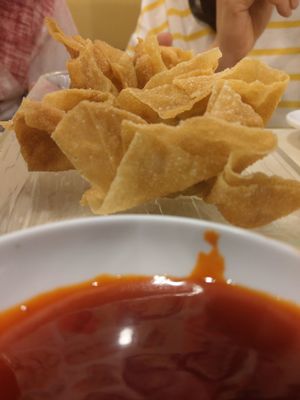 Fried dumplings at Sin Tak Fook Vegetarian in Kowloon