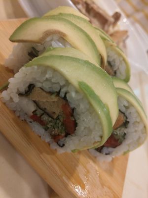 Avocado sushi at Sin Tak Fook Vegetarian in Kowloon