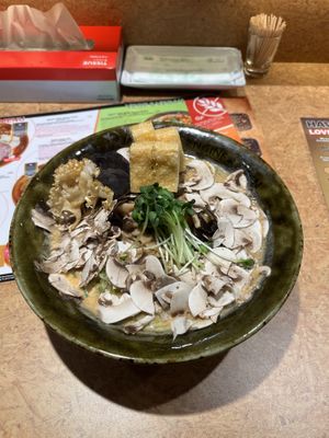 Mushroom ramen  at ENGINE SHINJUKU RAMEN in Tokyo