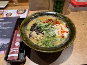 'ZESTY RED MISO TOFU-VEGAN' Ramen  at ENGINE SHINJUKU RAMEN in Tokyo
