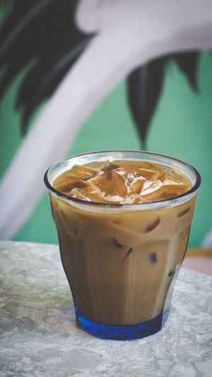 Iced coffee with oat milkk  at Passionfruit Coffee in Brooklyn