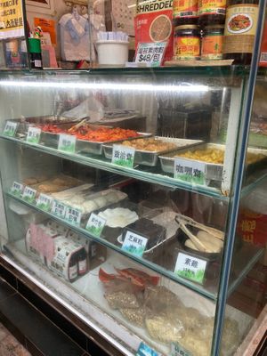 The food stall at Tin Yu Vegetarian in Kowloon