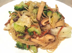 Stir-fried angel hair at Cafe La Fresco Veggie - Enterprises Square in Kowloon