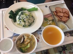 Meal set: veggie rice, vegetarian eel, veggie stir-fry at Tishifang 滴水坊 - Kowloon Bay in Kowloon