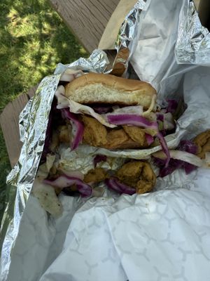 pulled pork  at Lancaster Vegan in Lancaster