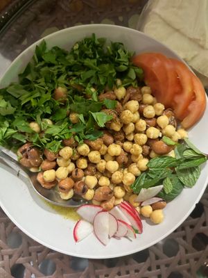  chickpeas and broad bean  at Falafel Abu Dany in Larnaca
