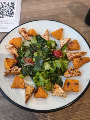 Tofu and pumpkin salad at Sacred Kitchen in Almaty