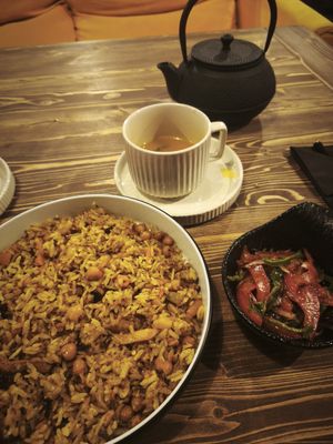 Plov -comes with a salad at Sacred Kitchen in Almaty