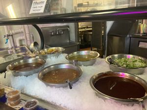 Salsa station  at Gorditos Healthy Mexican in Seattle