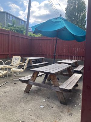 Outside seating at Gorditos Healthy Mexican in Seattle