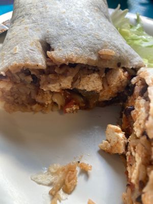 Tofu burrito. Cheese removed at Gorditos Healthy Mexican in Seattle