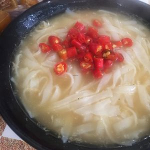 Rice noodles at Ka Ka Lok Fast Food Shop in New Territories