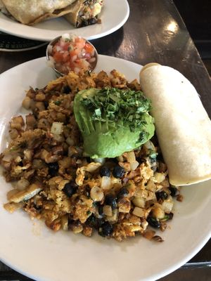 Vegan Tex Mex hash  at Blu Jam Cafe in Los Angeles