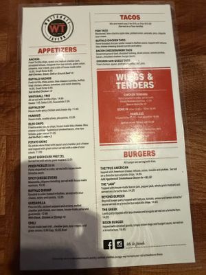 Menu  at Whitehall Tavern in Atlanta