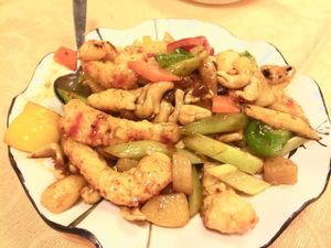 Veggie and mock seafood at Mighty Vegetarian 大力齋廚 - Tuen Mun in New Territories
