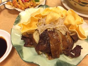 Vegetarian duck with vegetarian mock jellyfish at Mighty Vegetarian 大力齋廚 - Tuen Mun in New Territories