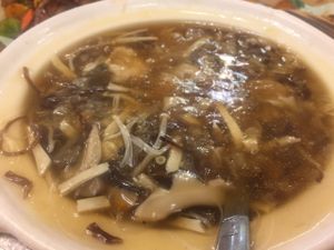 Mock shark's fin soup with wanton dumplings at Mighty Vegetarian 大力齋廚 - Tuen Mun in New Territories