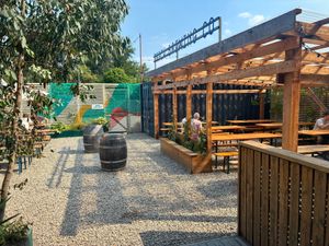 Beer garden  at Track Brewing Co - Brewery & Taproom in Manchester