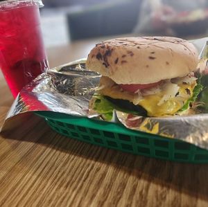 Vegan burger at Humanitree House in Augusta