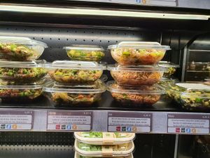 some of the vegan salads at EXKi in Bruges