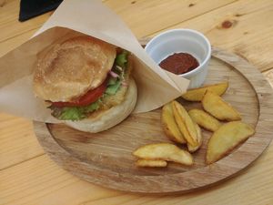Fish burger at Tami's in Chatan