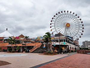 Tami's is on the second floor of this shopping center at Tami's in Chatan