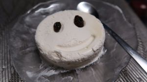 Our adorable vanilla ice cream as part of our meal set - it was so creamy and delicious!!  at Mianto 艾果豐 in Taipei