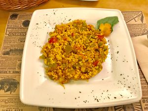 Yummy Vegan Paella  at Al Natural in Madrid