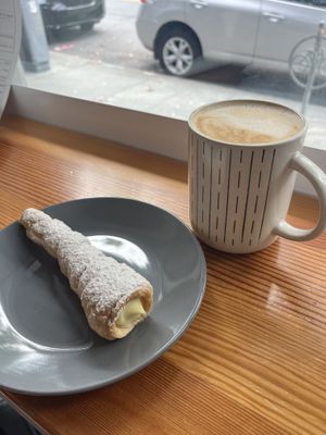 Tornillo and caramel oat latte   at El Cerro in Seattle