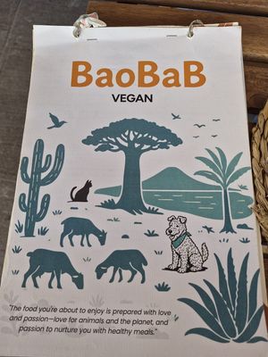 Speisekarte at Baobab in Fuerteventura