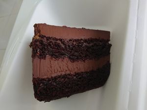 Bad photo but amazing chocolate cake!! at Baobab in Fuerteventura