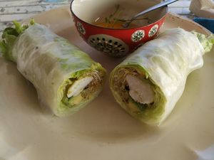 Vietnamese vegan roll at Baobab in Fuerteventura