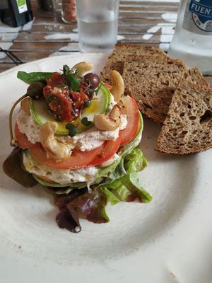 The vegan raw lasagna at Baobab in Fuerteventura