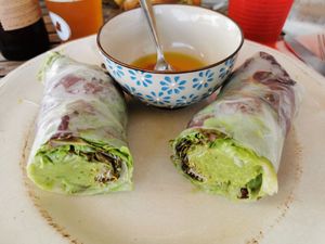 Rollitos de arroz con guacamole at Baobab in Fuerteventura