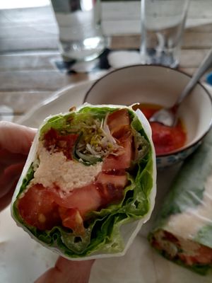 Vegan roll Mediterraneo at Baobab in Fuerteventura