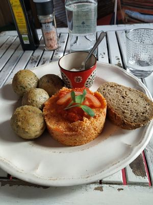 Vegan dish of the day without salad at Baobab in Fuerteventura