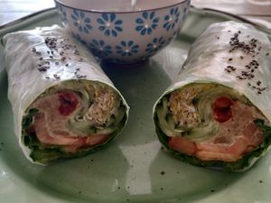 Vegan roll Mediterraneo at Baobab in Fuerteventura