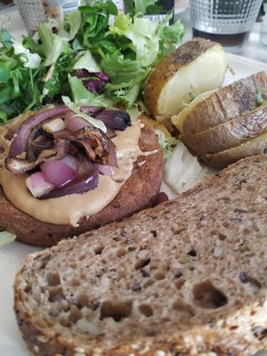 Vegan burger at Baobab in Fuerteventura