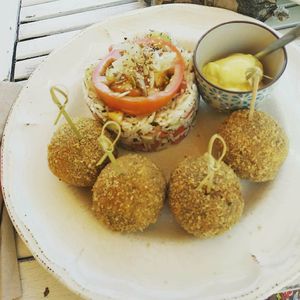 Falafels and rice pilaf at Baobab in Fuerteventura