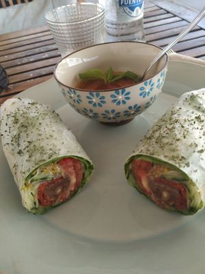 Vegan Roll Mediterraneo, probably the best One. at Baobab in Fuerteventura