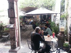Beautiful courtyard seating at Néctar en Camino Silvestre in San Miguel De Allende