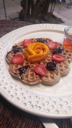 Vegan waffle at Néctar en Camino Silvestre in San Miguel De Allende