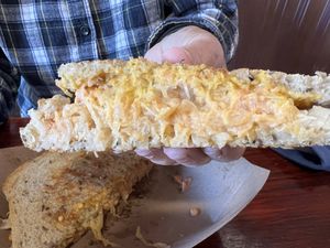 Inside of Rube sandwich at The Farm Concessions and Café in Keene