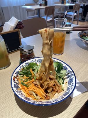 Vegan biang biang noodles  at LONGMIAN in Graz